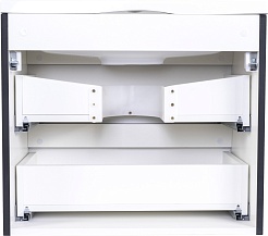 Style Line Мебель для ванной Бергамо Мини 60 подвесная черная Люкс антискрейтч Plus – фотография-5